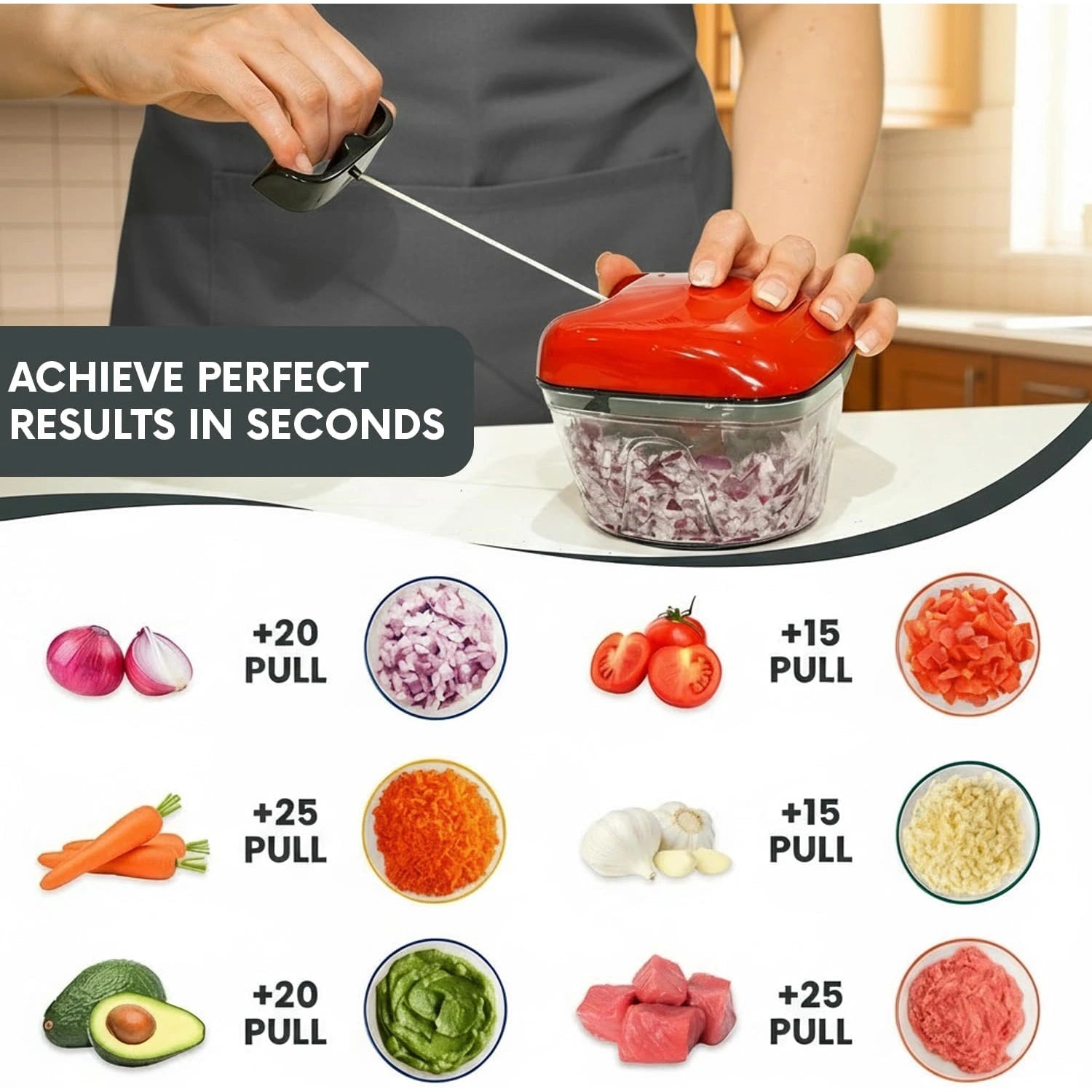 AEX Pull-String Hand Chopper 550ml – Kitchen Glora