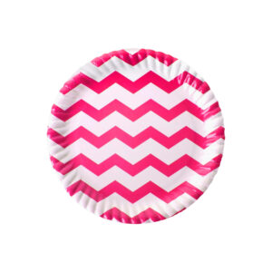 Pink Zigzag Paper Plates Party Supplies