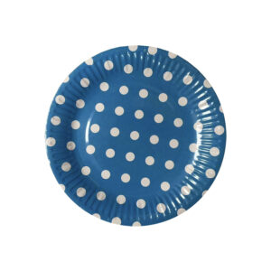 Blue Premium Big Polka Dot Disposable Paper Plates