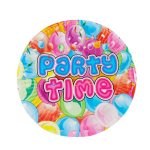 Pink Party Time Paper Plates
