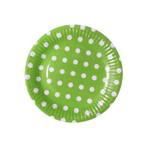 Disposable Green Big Polka Dot Paper Plates