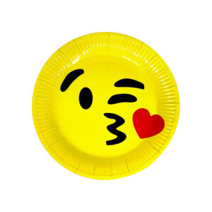 Wink Face Kisses Emoji Paper Plates