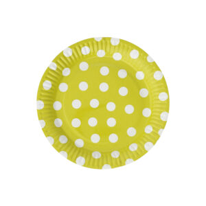 Yellow Big Polka Dot Disposable Paper Plates