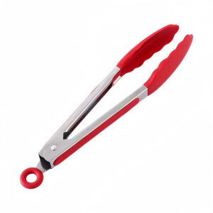 Red 9 inch Silicone Kitchen Tongs
