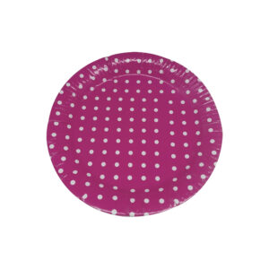 Purple Small Polka Dot Paper Plates Party Supplies