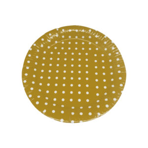 Disposable Brown Small Polka Dot Paper Plates