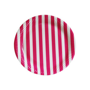 Pink Stripes Disposable Paper Plates