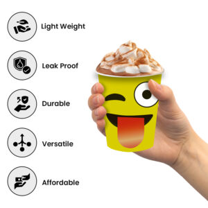 Wink Face Emoji Paper Cups