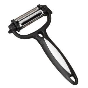 Black Roto Potato Peeler | Stainless Steel with Non-Slip Handle & Sharp Blade