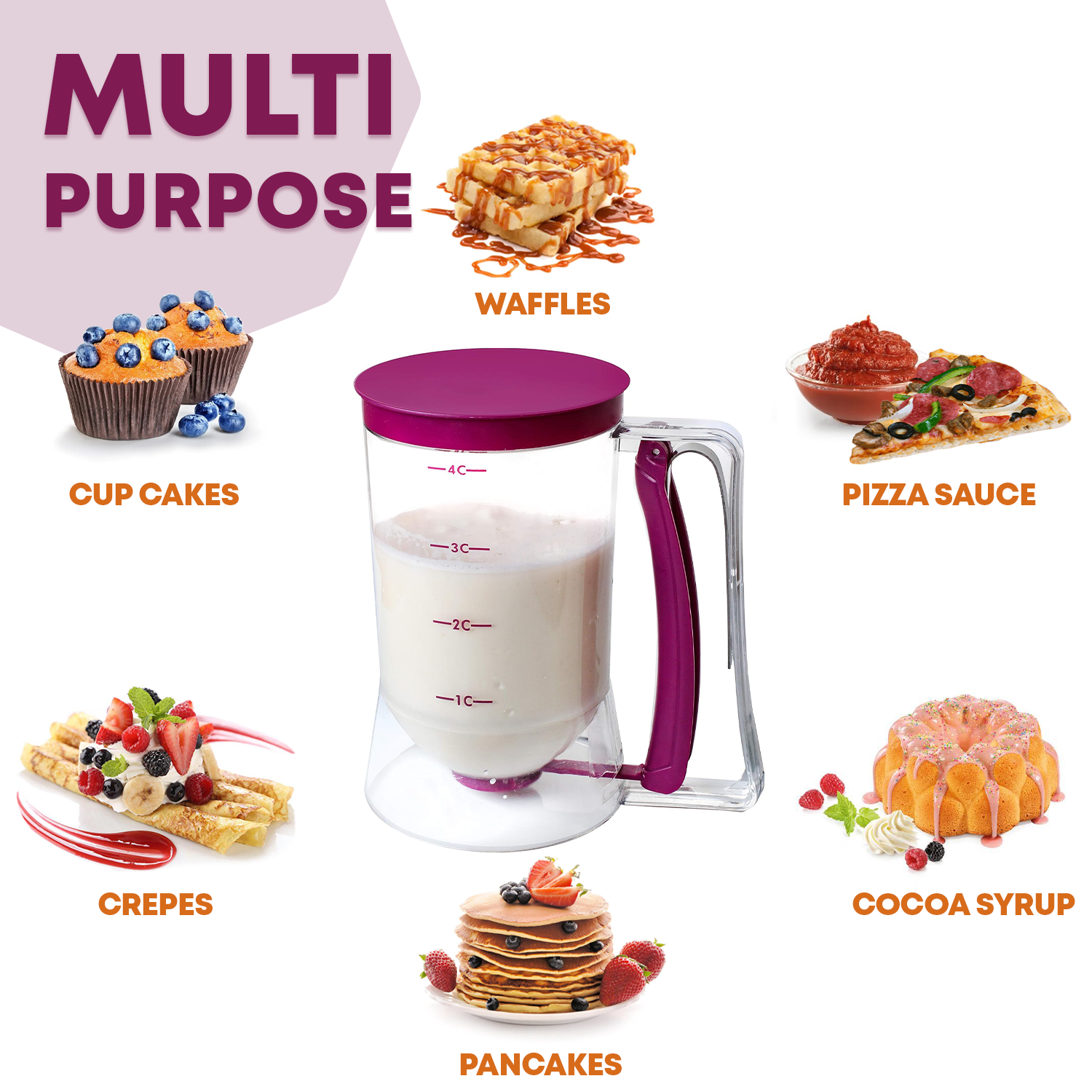 Pancake Batter Dispenser - 4 Cup Online | Zulay Kitchen - Save Big Today