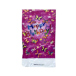 Pink Happy Birthday Butterfly Plastic Table Cover
