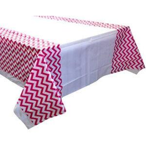 Pink Zigzag Plastic Tablecloths