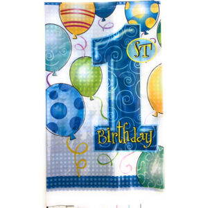 Blue 1st Birthday Plastic Table Cloth