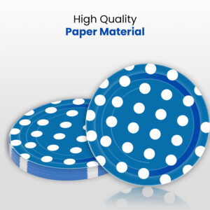 10X 23CM Christmas fancy Blue Premium Quality Big Polka Dot Disposable Paper Party Supply Plates 1