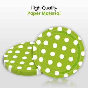 10X 23CM Disposable PaperPlates Green Premium Quality Big Polka Dot Disposable Paper Party Supply Plates 1
