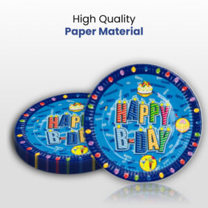 10X Blue Balloon Happy Birthday Cake Disposable Strong High Quality Paper Plates 1 1