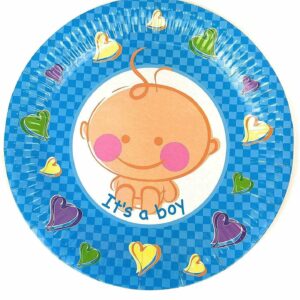 10X Blue Its a boy New Born Disposable Strong Heavy Duty Paper Plates