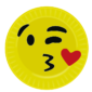 10X Emoji Wink Face Kisses Disposable Strong Heavy Duty Paper Plates
