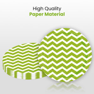 10X Green Zigzag Disposable Strong High Quality Paper Plates Party Supplies 1 1
