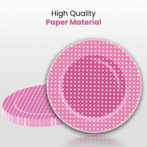 10X Pink Disposable Strong Small Polka Dot High Quality Paper Plates Party Supplies 1