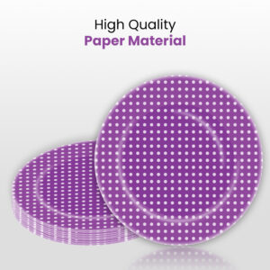 10X Purple Disposable Strong Small Polka Dot High Quality Paper Plates Party Supplies 1