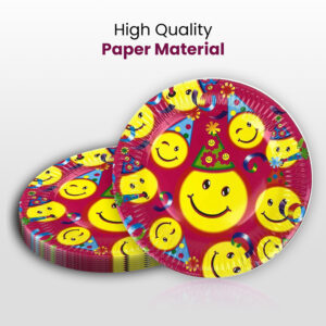 10X Red Emoji Disposable Strong Heavy Duty Paper Plates 1