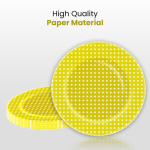 10X Yellow Disposable Strong Small Polka Dot High Quality Paper Plates Party Supplies 1