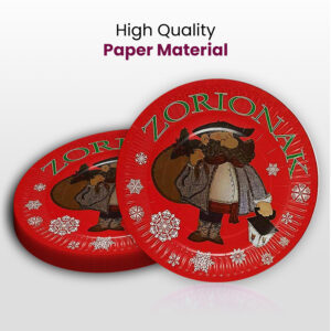 10X Zorionak Christmas Disposable Strong Heavy Duty 23CM Paper Plates 1