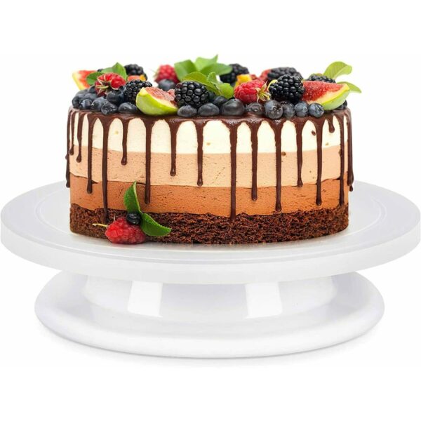Stainless Steel Round Turntable Cake Decoration Stand, Height: 6
