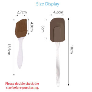 2PC SILICONE PASTRY BRUSH AND SCRAPER KITCHEN BAKING TOOL SPATULA BBQ 1