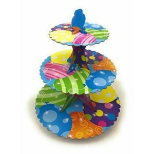 3 Tier Balloon Blue Cupcake Stand Muffin Holder Cartoon Disney Birthday Kids Party Tree Rack