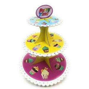 3 Tier Party Time Cupcake Stand Muffin Holder Cartoon Disney Birthday Kids Party Tree Rack