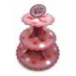 3 Tier Pink Dot Cupcake Stand Muffin Holder Cartoon Disney Birthday Kids Party Tree Rack
