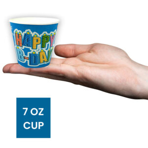 30X Blue Happy Birthday Candle Disposable Tea Coffee Hot Cold Drinks Party Wedding Strong Paper Cups 2