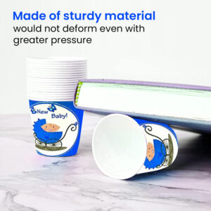 30X Blue New Baby Disposable Tea Coffee Hot Cold Drinks Party Wedding Strong Paper Cups 1