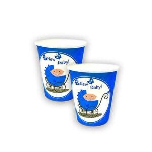 30X Blue New Baby Disposable Tea Coffee Hot Cold Drinks Party Wedding Strong Paper Cups 7