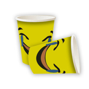 30X Emoji Laughing Disposable Tea Coffee Hot Cold Drinks Party Wedding Strong Paper Cups 1