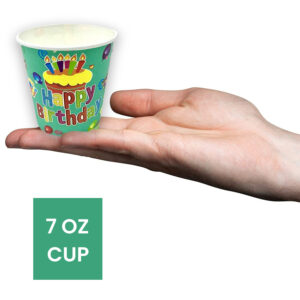 30X Green Happy Birthday Disposable Tea Coffee Hot Cold Drinks Party Wedding Strong Paper Cups 2