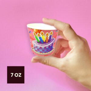 30X Pink Happy Birthday Cake Candle Disposable Tea Coffee Hot Cold Drinks Party Wedding Strong Paper Cups 2