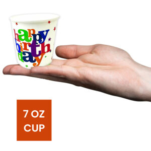 30X White Happy Birthday Star Disposable Tea Coffee Hot Cold Drinks Party Wedding Strong Paper Cups 2