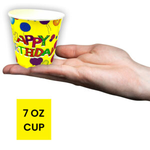 30X Yellow Happy Birthday Disposable Tea Coffee Hot Cold Drinks Party Wedding Strong Paper Cups 1
