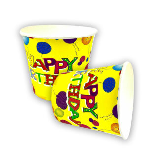 30X Yellow Happy Birthday Disposable Tea Coffee Hot Cold Drinks Party Wedding Strong Paper Cups 7