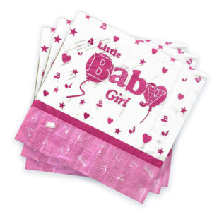 A Little Baby Girl Pink Disposable 2 Ply Paper Napkins Serviettes Occasion Party Tableware 7