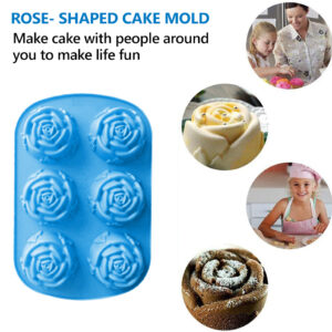 Blue Flower Shape Silicone Non Stick Chocolate Ice Baking Tray Mould 2
