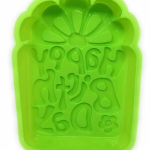 Green Large Oven Proof Non Stick Happy Birthday Silicone Cake Baking Mould13