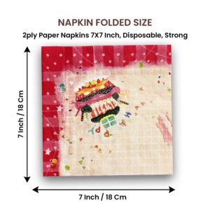 Happy Birthday Pink Cake Disposable 2 Ply Paper Napkins Serviettes Occasion Party Tableware 6