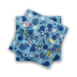 Happy Party Crown Blue Disposable 2 Ply Paper Napkins Serviettes Occasion Party Tableware 1