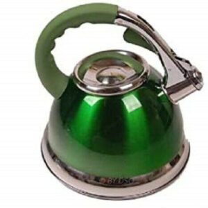 Metallic Green 3.5L Stainless Steel Whistling Kettle kitchen Home Camping Gas Hob Chrome
