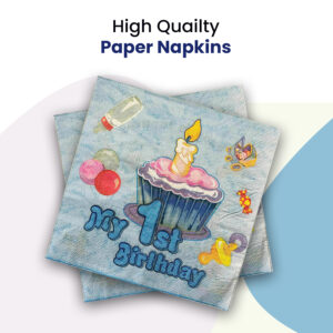 My 1st Birthday Blue Disposable 2 Ply Paper Napkins Serviettes Occasion Party Tableware 2