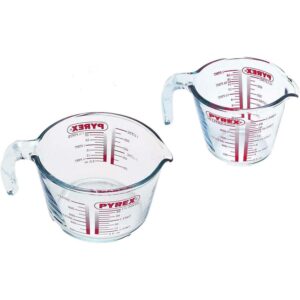 PYREX Measuring Jugs Clear 0.5 ltr 1 ltr Mixing Jug Kitchen Heavy New 1
